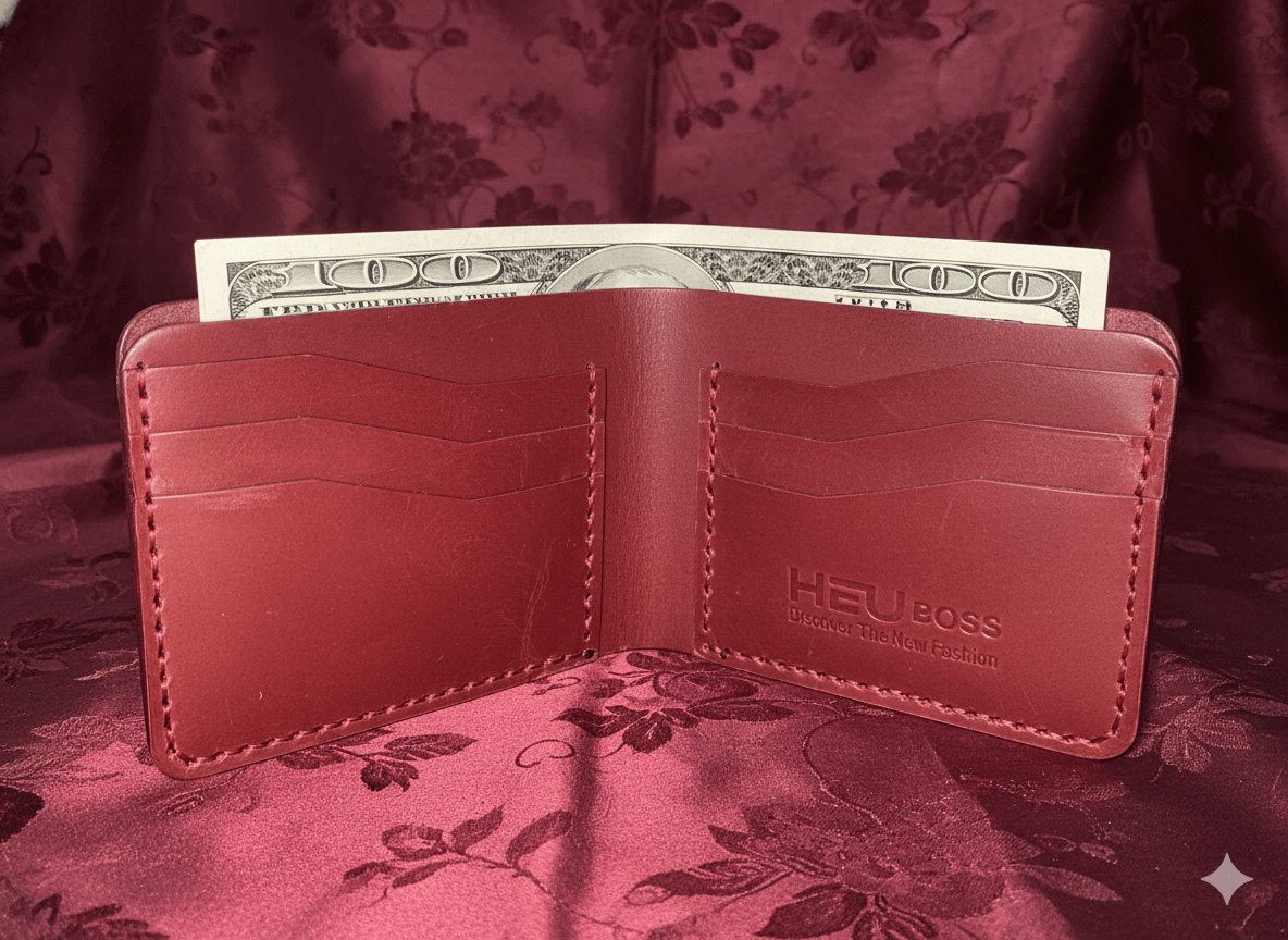 Vintage Dollar BiFold Wallet (Burgandy)